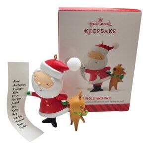 Hallmark Keepsake Kringle & Kris Ornament 2014 Santa & Reindeer Christmas Décor